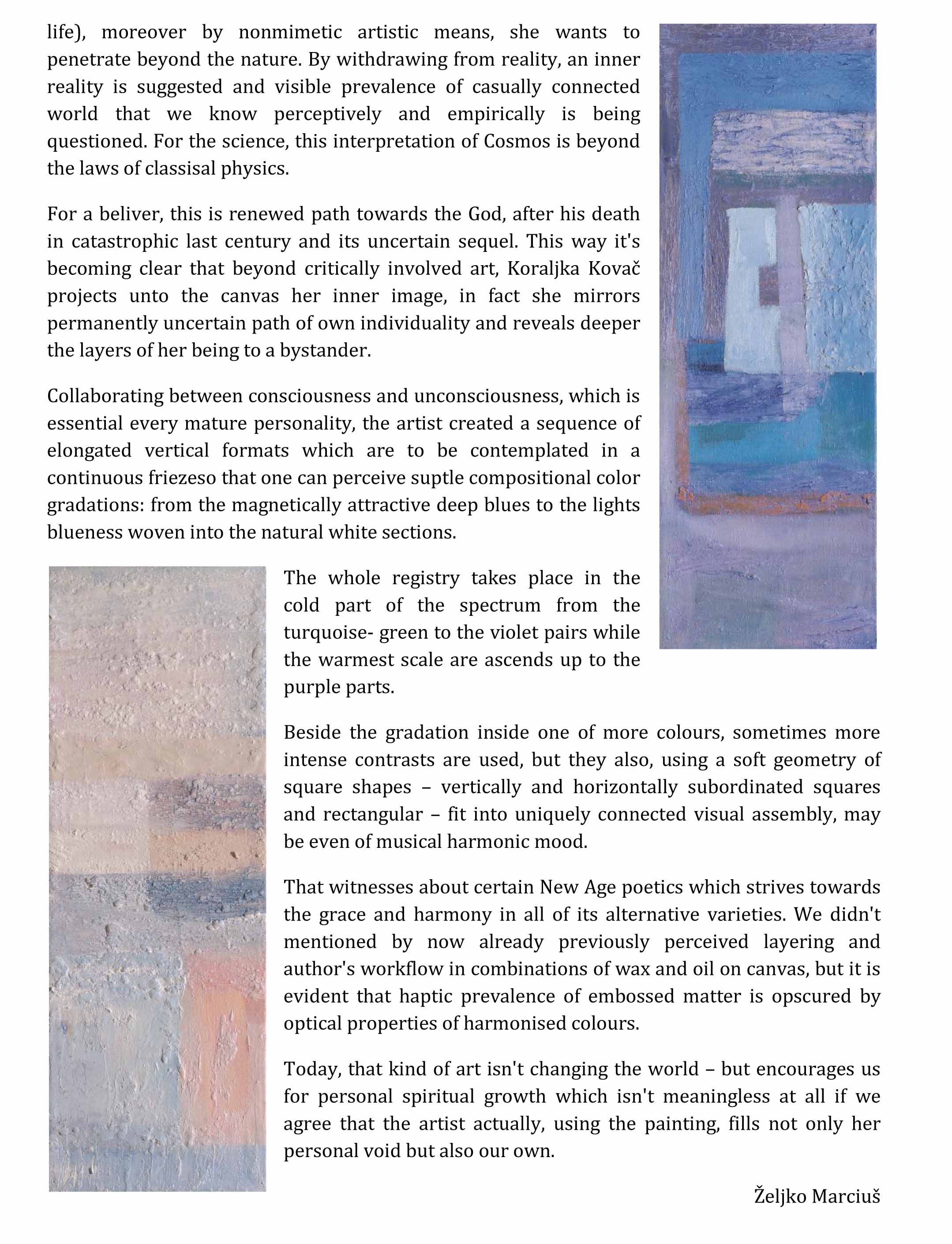 KORALJKA KOVAC VARIATIONS IN BLUE 2015-2